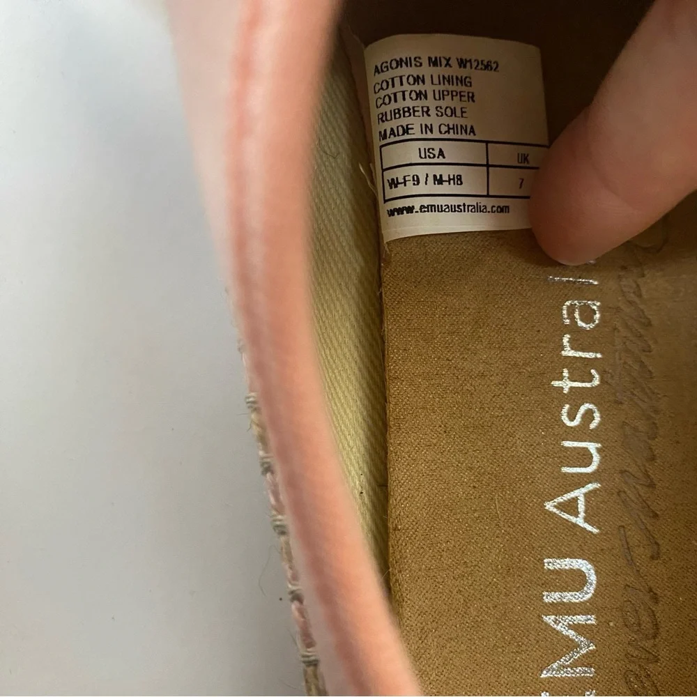 Emu Australia Pink Espadrille Sneakers Agonis Size 9